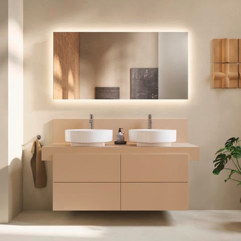 DURAVIT Balcoon Konsole 1400 mm mit Ausschnitt links – Elfenbein Matt