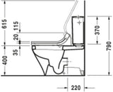 DURAVIT DuraStyle Stand-WC Kombi 705 mm Tiefspüler weiß für Dusch-WC Sitz