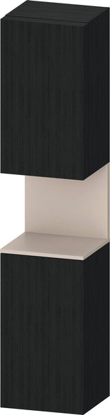 DURAVIT Qatego Hochschrank 400 mm, 2 Türen, weiß Hochglanz, Eiche Schw. Matt