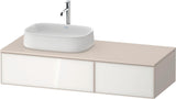 DURAVIT Zencha Konsolenwaschtischunterbau Eiche Anthrazit 1300 mm mit 2 Auszügen
