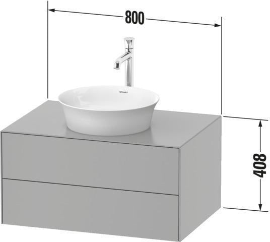 DURAVIT White Tulip Waschtischunterbau wandhängend 800 mm mit 2 Schubkästen & LED-Innenbeleuchtung
