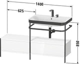 Duravit Waschtischset Happy D.2 Plus 1400x490mm Taupe Supermatt mit Hahnloch und Metallkonsole