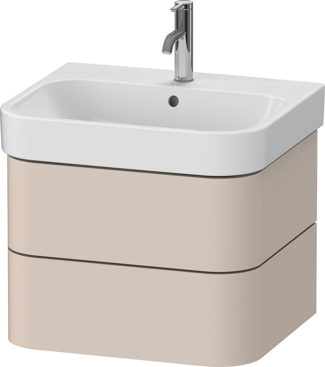 Duravit Waschtischunterbau Happy D.2 Plus 575 mm in Taupe Supermatt mit Tip-On-Technik
