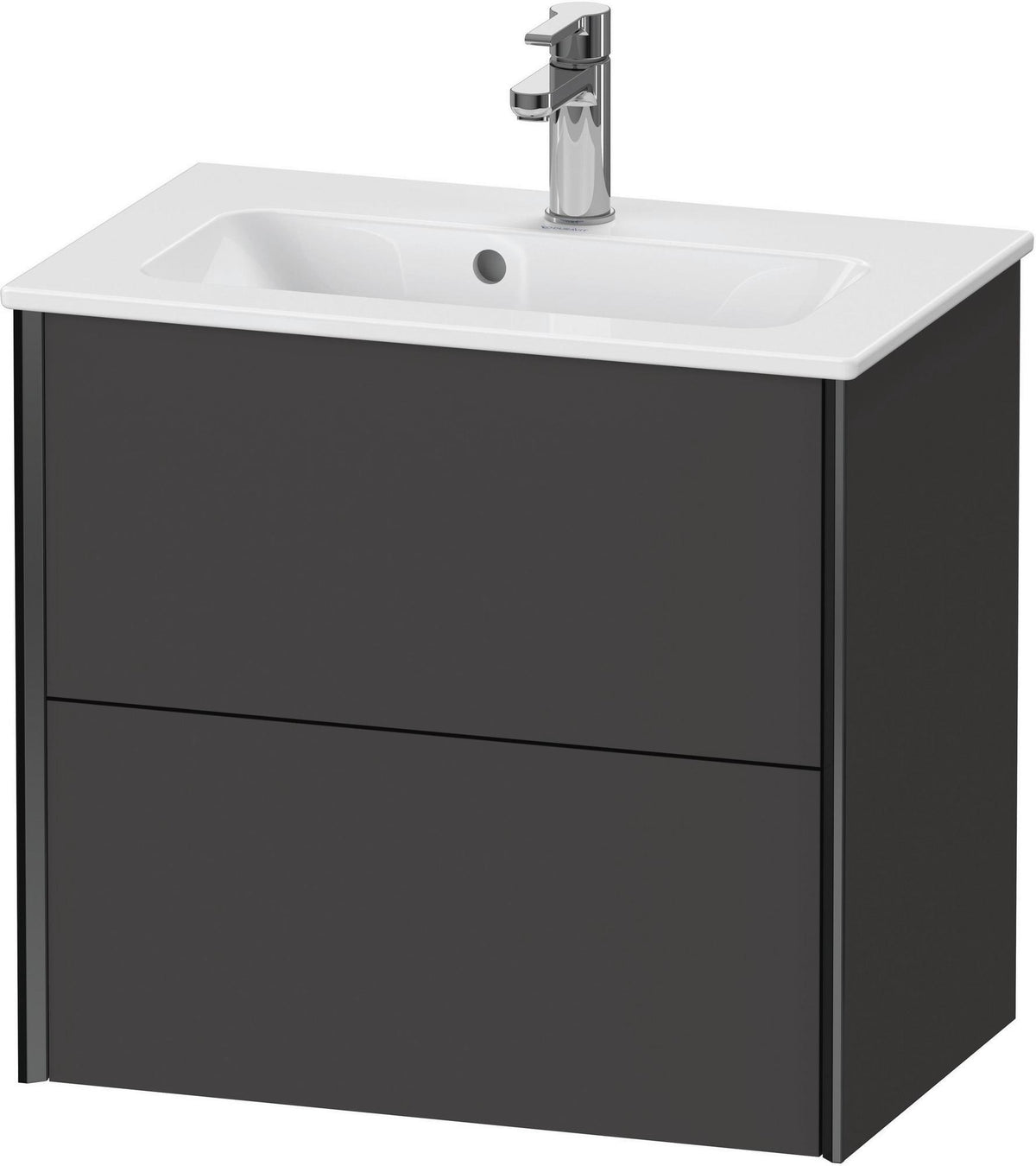 DURAVIT XViu Waschtischunterbau wandhängend 610 mm, 2 Schubladen, champagner matt/weiß matt