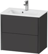 DURAVIT XViu Waschtischunterbau wandhängend 610 mm, 2 Schubladen, champagner matt/weiß matt