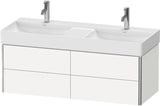 DURAVIT XSquare Waschtischunterbau wandhängend 1184 mm, 4 Schubkästen, weiß matt – Tip-On & Soft-Close