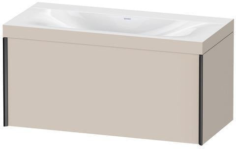 Duravit Möbelwaschtischset XVIU 1000x480mm Chaos mit Raumsparsiphon und Hahnlochbank