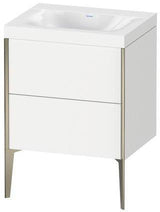 Duravit Möbelwaschtischset XVIU 600x480mm mit Viu Waschtisch und Nussbaum-Einrichtungssystem