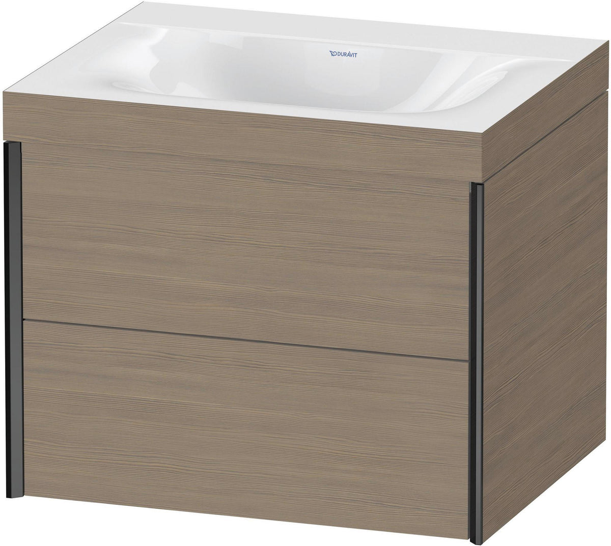 DURAVIT XViu c-bonded Waschtischunterschrank 600 mm, 2 Schubkästen, Eiche, wandhängend