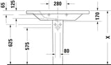 Duravit DuraStyle Möbelwaschtisch 1000 mm weiß mit Überlauf und Hahnlochbank