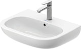 Duravit D-Code Waschtisch 550 mm weiß mit Überlauf und Hahnlochbank – Wandmontage