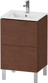 DURAVIT L-Cube Waschtischunterbau bodenstehend, 2 Auszüge, Amerik. Nussbaum, 704x520x421mm