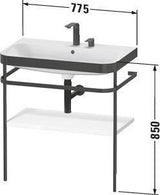 DURAVIT Happy D.2 c-bonded Waschtischset 850x775x490 mm, Nussbaum gebürstet, bodenstehend