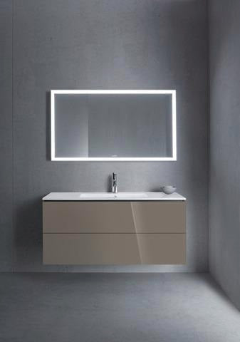Duravit L-Cube Waschtischunterbau 1220 mm taupe matt mit 2 Schubkästen und Tip-On-Technik