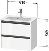 DURAVIT Ketho.2 Waschtischunterbau wandhängend 610 mm Eiche Terra mit 2 Schubkästen
