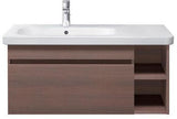 DURAVIT DuraStyle Möbelwaschtisch 800 mm, Becken rechts, WonderGliss, mit Überlauf, weiß