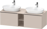DURAVIT D-Neo Konsolenwaschtischunterbau 1400 mm betongrau matt mit 2 Auszügen und Bronze-Griffen
