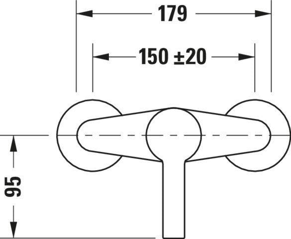 DURAVIT B.2 Brausethermostat Aufputz mit Keramikmischsystem in Chrom – 150 mm Mittenabstand