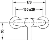 DURAVIT B.2 Brausethermostat Aufputz mit Keramikmischsystem in Chrom – 150 mm Mittenabstand