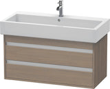 DURAVIT Ketho Waschtischunterbau 950 mm Eiche Terra, wandhängend, 2 Schubkästen, Soft-Close