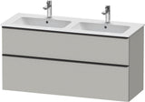 Duravit D-Neo Waschtischunterbau 1280 mm betongrau matt – wandhängend, 1 Auszug, Bronze Griff