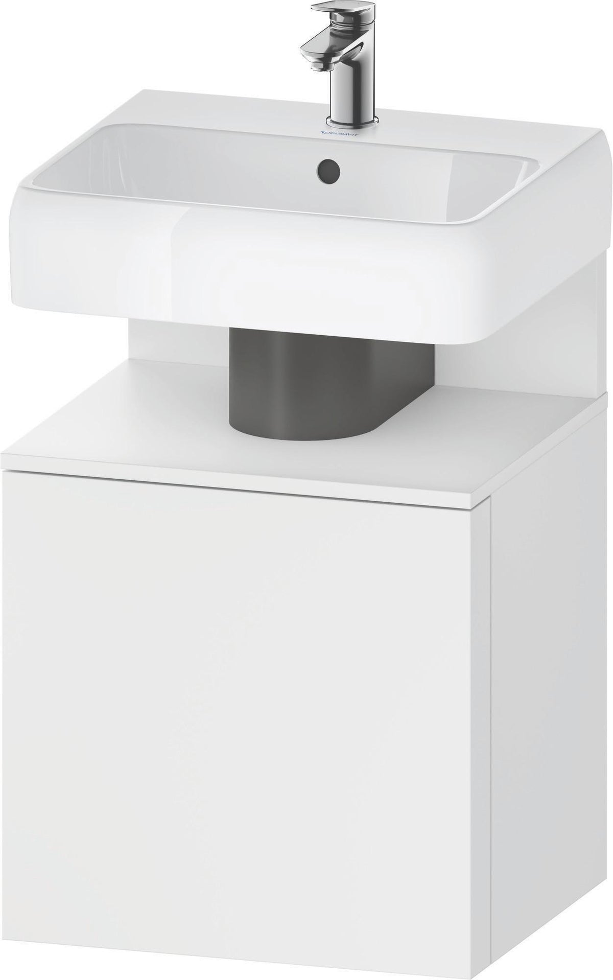 DURAVIT Qatego Waschtischunterbau 490 mm wandhängend, 1 Tür links, Weiß Matt mit Eiche Schwarz Nische