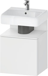 DURAVIT Qatego Waschtischunterbau 490 mm wandhängend, 1 Tür links, Weiß Matt mit Eiche Schwarz Nische