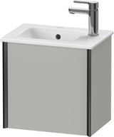 DURAVIT XViu Waschtischunterbau wandhängend 410 mm, 1 Tür links, betongrau matt – ohne Griff