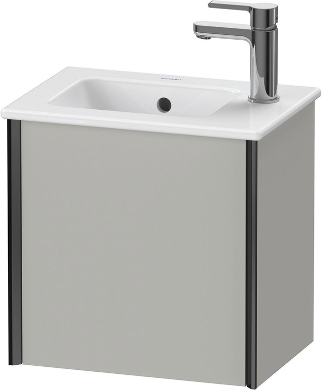 DURAVIT XViu Waschtischunterbau wandhängend 410 mm, 1 Tür links, betongrau matt – ohne Griff