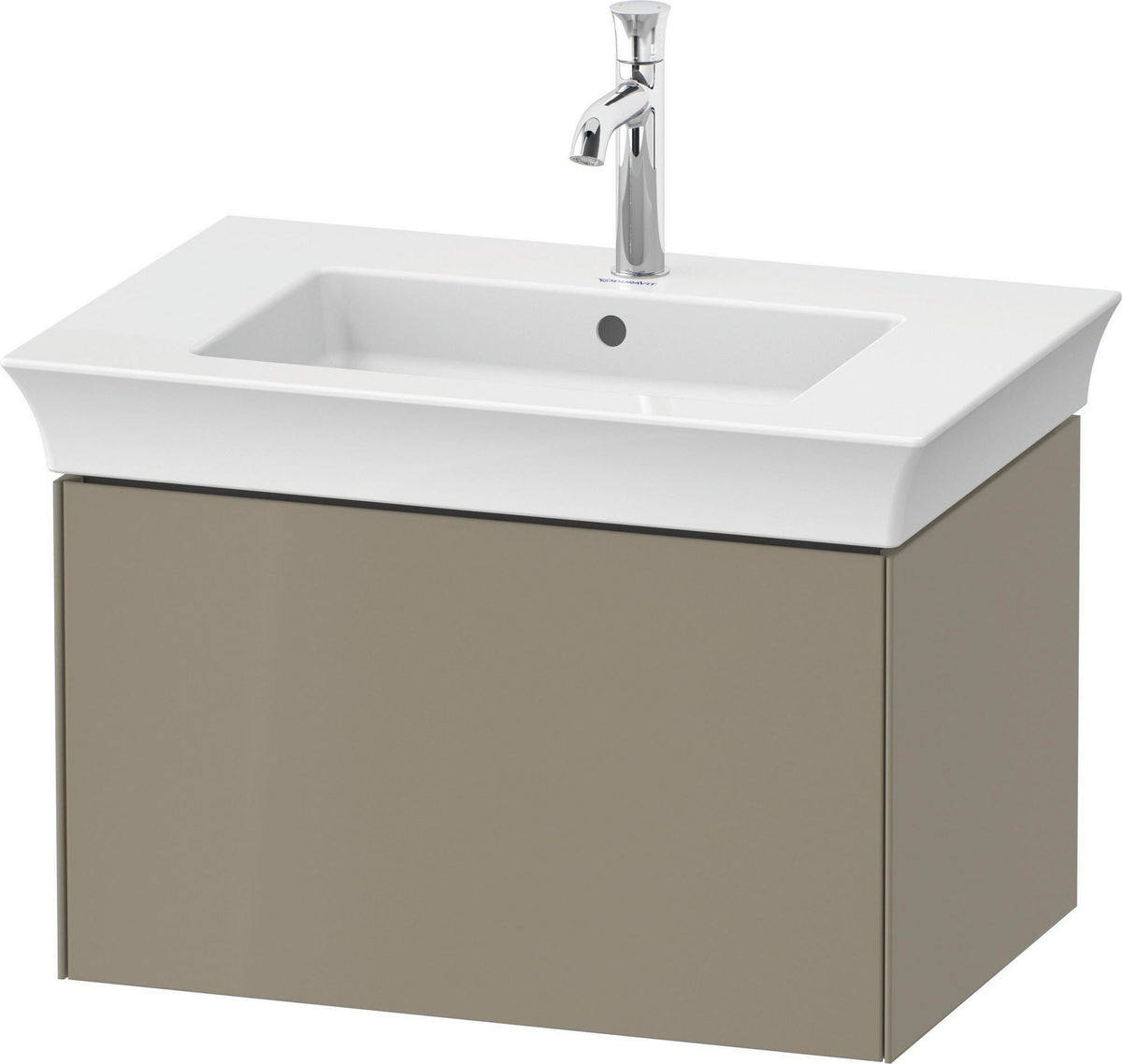 DURAVIT White Tulip Waschtischunterbau 684 mm – 1 Auszug, Tip-On, LED-Innenbeleuchtung, graphit seidenmatt
