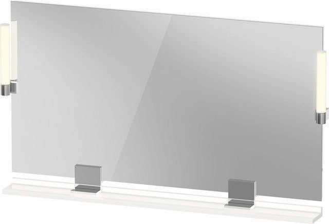DURAVIT Sivida Spiegel 1250x650x36 mm mit LED, Dimmfunktion und Sensorschalter – Chrom/Weiß Matt