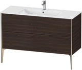 DURAVIT XViu Waschtischunterbau bodenstehend 1210 mm, 2 Auszüge, champagner matt/weiß matt