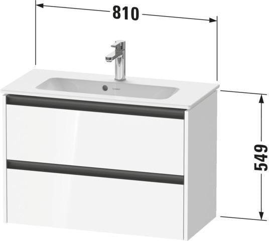 Duravit Ketho.2 Waschtischunterbau 810 mm Eiche Terra mit 2 Schubkästen