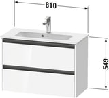 Duravit Ketho.2 Waschtischunterbau 810 mm Eiche Terra mit 2 Schubkästen