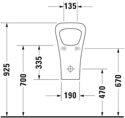 DURAVIT DuraStyle Wasserloses Urinal 300x340mm weiß spülrandlos ohne Fliege
