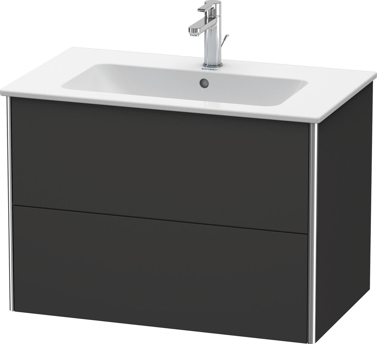 Duravit XSquare Waschtischunterbau 810 mm graphit matt mit 2 Schubkästen und Tip-On-Technik