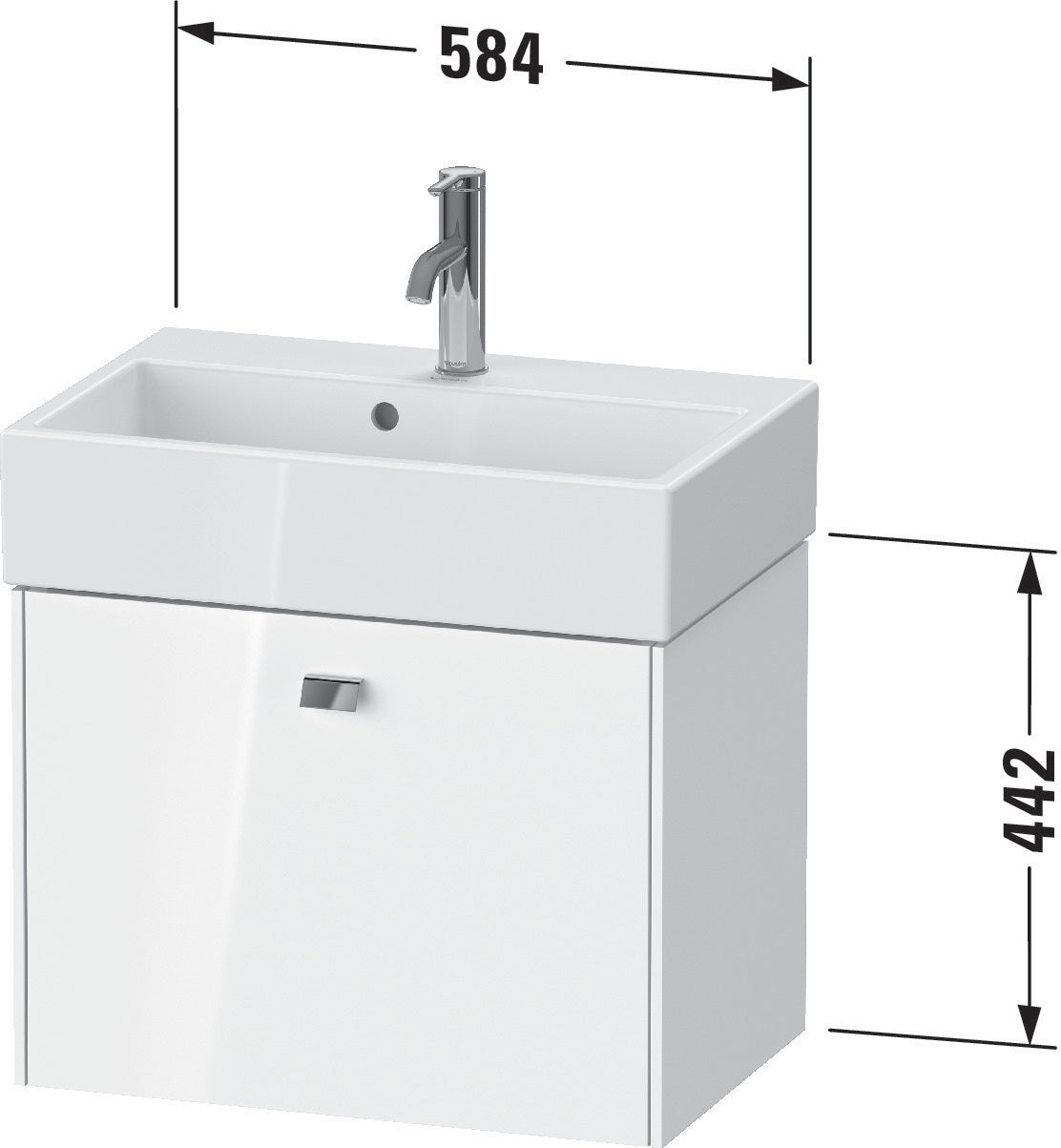 Duravit Waschtischunterbau Brioso Compact 1 Auszug 584 mm weiß matt für Vero Air 236860