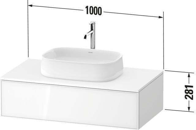 Duravit Zencha Konsolen-Waschtischunterbau 1000 mm Eiche Anthrazit mit 1 Auszug