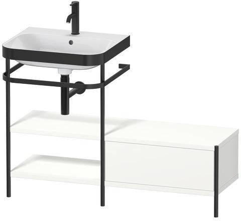 Duravit Waschtischset Happy D.2 Plus 1200x490 mm Ein Hahnloch Taupe Supermatt mit Konsole