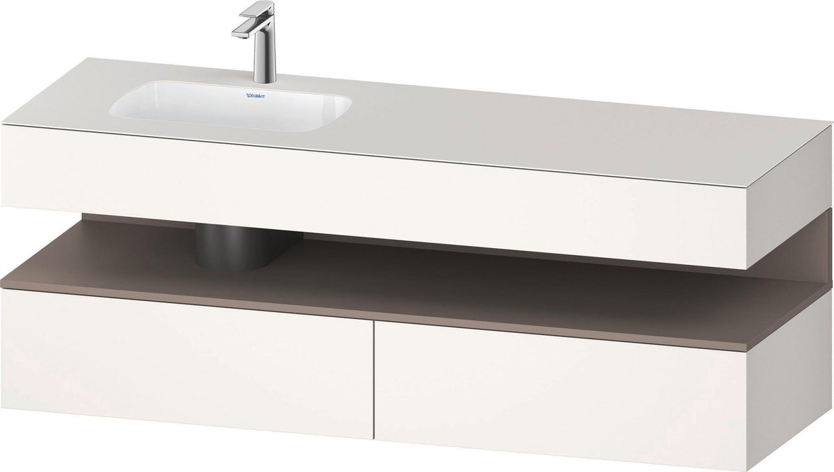 DURAVIT Qatego Studio F. A. Porsche Einbauwaschtisch mit Konsolenwaschtischunterbau 1600 mm Weiß Matt