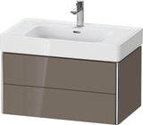 DURAVIT XSquare Waschtischunterbau 784 mm Taupe mit 2 Schubkästen und Tip-on Technik