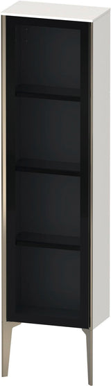 DURAVIT XViu Halbhochschrank 1330 mm mit Glastür rechts, champagner matt/weiß hochglanz