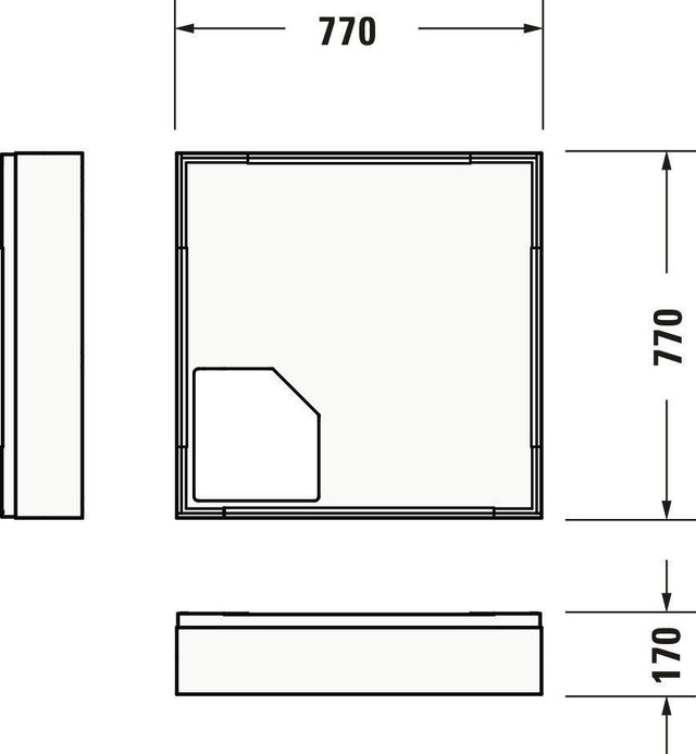 Duravit Wannenträger D-CODE 800x800 mm – Quadratischer Duschwannenträger aus Polystyrol