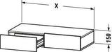 Duravit DuraStyle Schubkastenablage 1000 mm, 2 Schubkästen, Eiche Schwarz/Weiß Matt