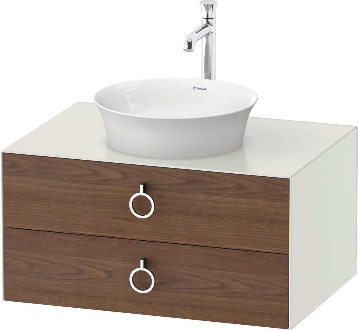 DURAVIT White Tulip Waschtischunterbau 800 mm, 2 Schubkästen, LED, Philippe Starck, weiß seidenmatt