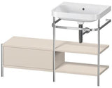 Duravit Happy D.2 Plus Waschtischunterbau 1200x490mm mit Metallkonsole, supermatt – bodenstehend, seitlicher Anbau links
