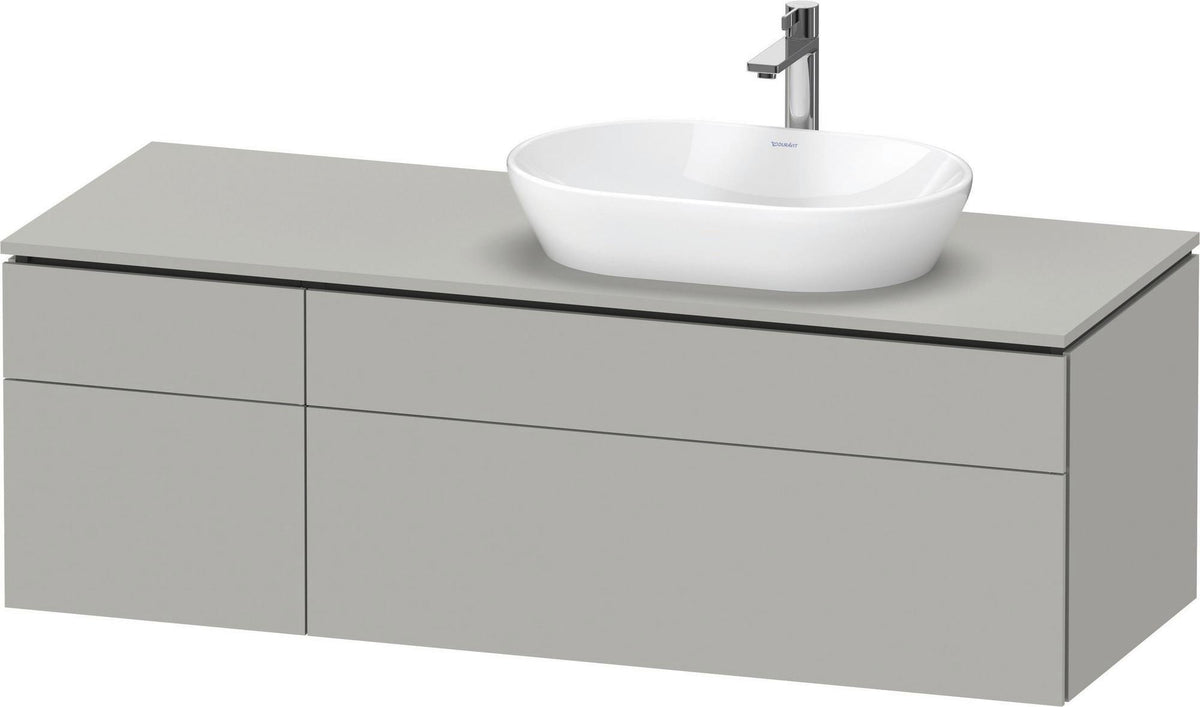 Duravit L-Cube Waschtischunterbau 1420 mm Taupe supermatt mit Tip-on und Soft-Close