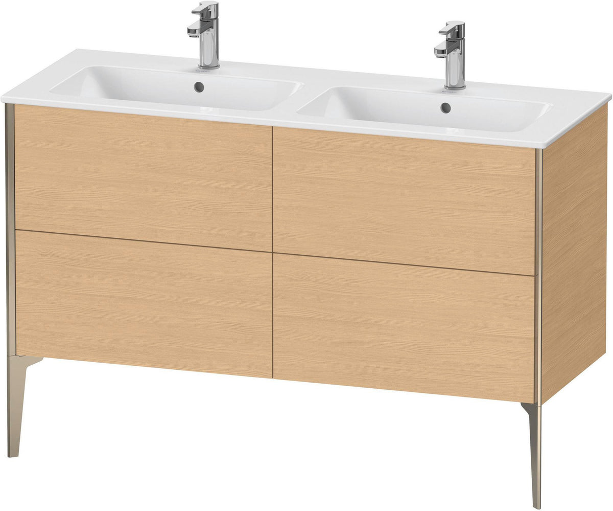 DURAVIT XViu Waschtischunterbau bodenstehend 1280 mm, 4 Auszüge, weiß matt – Tip-On