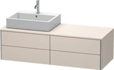 Duravit XSquare Waschtischunterbau 1400 mm in Steingrau Matt mit Becken links