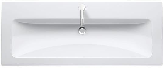 DURAVIT ME by Starck Möbelwaschtisch 1230 mm, 1 Hahnloch mittig, mit Überlauf, weiß